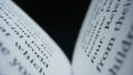 Open book with white pages against black background. Closeup closed book Royalty Free Stock Photo