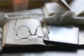 Books, Reading Glasses and E-Reader Royalty Free Stock Photo