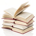 Open books stacked isolated Royalty Free Stock Photo