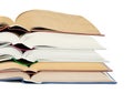 Open books on white background Royalty Free Stock Photo