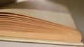 Close up book pages. 4k video.