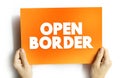 Open Border is a border that enables free movement of people between jurisdictions with no restrictions on movement and is lacking Royalty Free Stock Photo