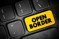 Open Border is a border that enables free movement of people between jurisdictions with no restrictions on movement and is lacking Royalty Free Stock Photo