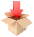 Open box with arrow Royalty Free Stock Photo