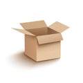 Open box cardboard mockup. Open carton cardboard box container package for delivery shipping Royalty Free Stock Photo