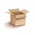 Open box cardboard mockup. Open carton cardboard box container package for delivery shipping