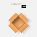 Open box, cardboard, vector container