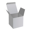 Open box. 3d square paper mockup. Gift surprise