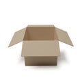 Open box. Empty paper parcel. Realistic carton. Vector illustration Royalty Free Stock Photo
