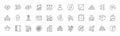 Open box, Engineer and Open door line icons. For web app, printing. Line icons. Vector