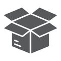 Open box glyph icon, e commerce and marketing Royalty Free Stock Photo