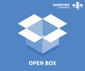 Open box icon. Isometric template for web design in flat 3D style. Vector illustration Royalty Free Stock Photo