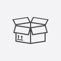 Open box icon. Shipping pack flat vector illustration on white b Royalty Free Stock Photo