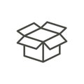 Open box icon vector. Line package symbol. Royalty Free Stock Photo