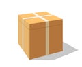 Open box in perspective view. Carton gift box delivery package, open box Royalty Free Stock Photo