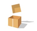 Open box in perspective view. Carton gift box delivery package, open box Royalty Free Stock Photo