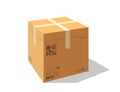 Open box in perspective view. Carton gift box delivery package, open box Royalty Free Stock Photo