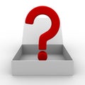 Open box with question Royalty Free Stock Photo