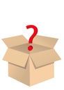 Open box with question illustration eps 10 Royalty Free Stock Photo