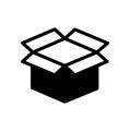 Open box symbol flat black line icon, Vector Illustration Royalty Free Stock Photo