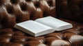 Open Braille Book On Brown Leather Couch Royalty Free Stock Photo