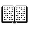 Open braille book providing accessible reading experience