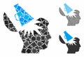 Open brain megaphone Composition Icon of Humpy Items Royalty Free Stock Photo