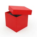 Open Red Gift Box with Lid Tilted on White Background image photo Royalty Free Stock Photo