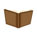 Open brown book isolated on white background. Book icon. Illustration for design and print Royalty Free Stock Photo