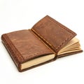 Open brown book isolated on white background Royalty Free Stock Photo