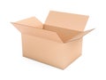 Open brown box mock up. Big shipping packaging. 3d rendering illustration