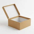 Open brown cardboard box against white background Royalty Free Stock Photo