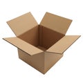 Open brown cardboard box displayed against a plain background png Royalty Free Stock Photo