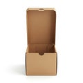 Open brown cardboard box on white background Royalty Free Stock Photo