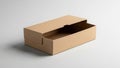 Open brown cardboard box on white background Royalty Free Stock Photo