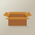 Open brown paper box vector