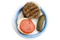 Open burger with pickles Royalty Free Stock Photo