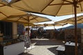 In the Outdoor cafe on Medieval Dubrovnik Walls