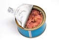 Open can of tuna fish Royalty Free Stock Photo