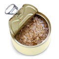 Open Can of Tuna Isolated Royalty Free Stock Photo