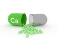 Open capsule with Ca calcium Royalty Free Stock Photo