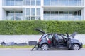 Open the car door to ventilate the air contained in the car Royalty Free Stock Photo