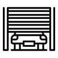 Open car garage icon outline vector. Place park