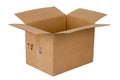 An open cardboard box