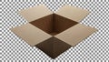 Open cardboard box on checkered background Royalty Free Stock Photo