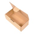 Open cardboard box. Isolated