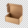 Open cardboard box isolated on transparent background Royalty Free Stock Photo