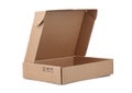 Open Cardboard Box isolated on a White background Royalty Free Stock Photo