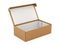 Open cardboard box isolated on white background Royalty Free Stock Photo