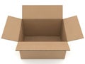 Open cardboard box isolated on white background Royalty Free Stock Photo